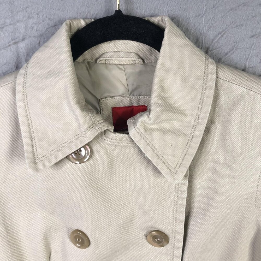 Esprit Jacket Womens Medium Beige Double Breasted Military Y2K Preppy Peacoat - Picture 13 of 16